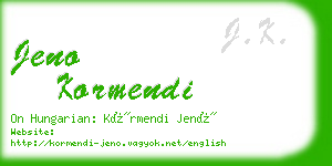 jeno kormendi business card